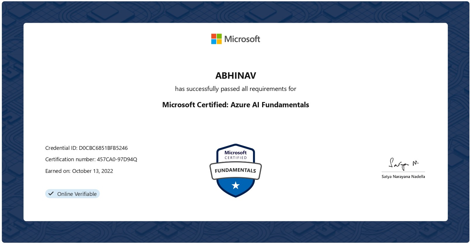 Microsoft Certified: Azure AI Fundamentals